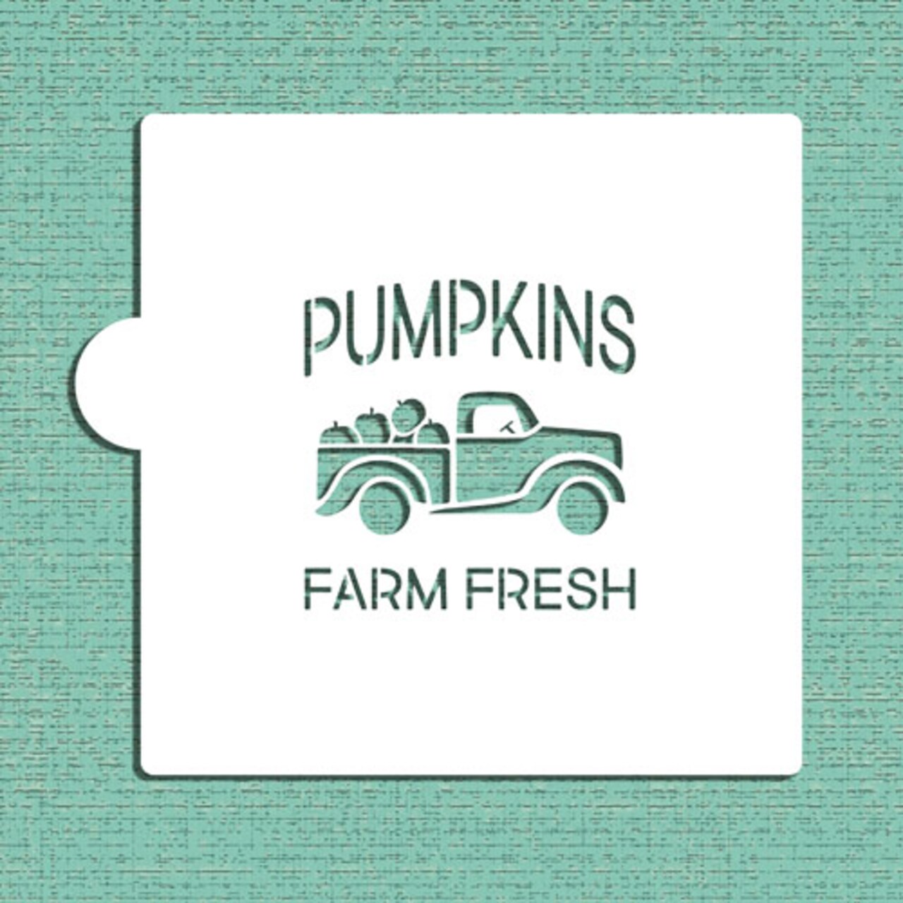 Vintage Pumpkin Truck Cookie &#x26; Craft Stencil | CM160 by Designer Stencils | Cookie Decorating Tools | Baking Stencils for Royal Icing, Airbrush, Dusting Powder | Craft Stencils for Canvas, Paper, Wood | Reusable Food Grade Stencil